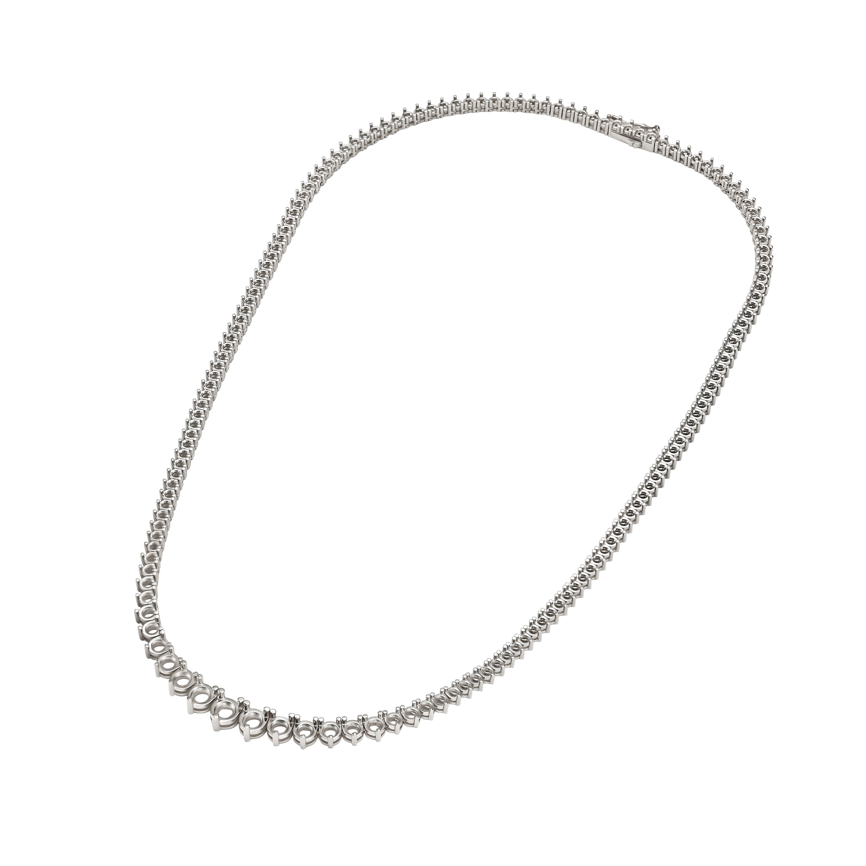 שרשרת טניס לשיבוץ - קולייר מדורג - 3 שיניים