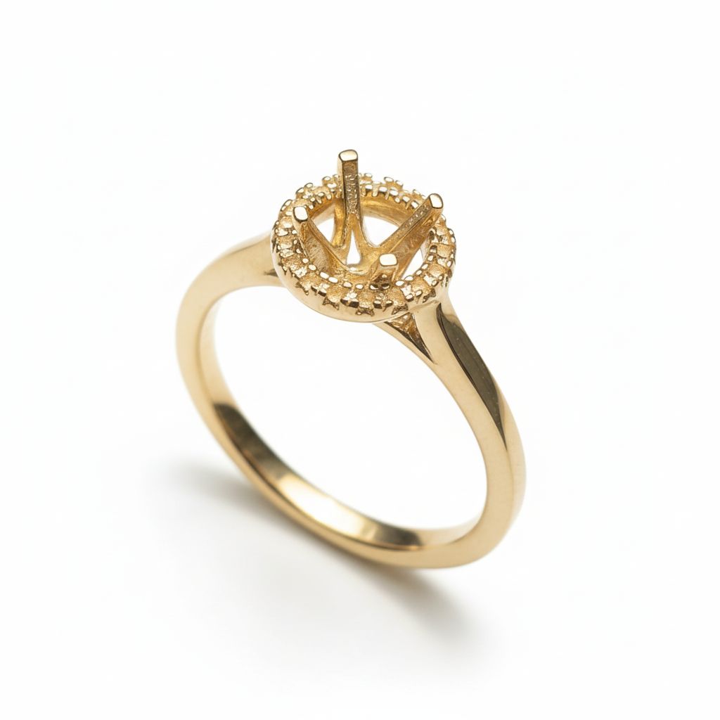 טבעת לשיבוץ ניקוסיה זהב צהוב ברכת זהב