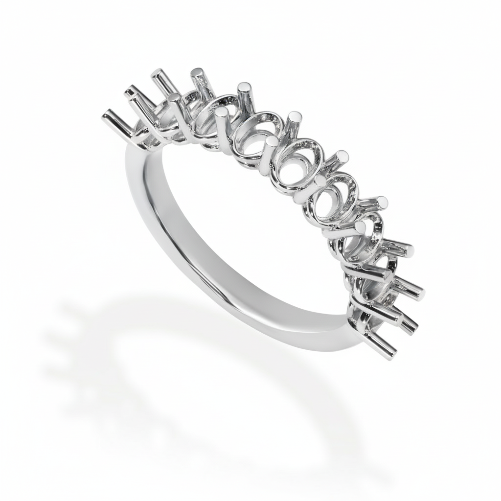 טבעת לשיבוץ חצי אובל 2 שיניים