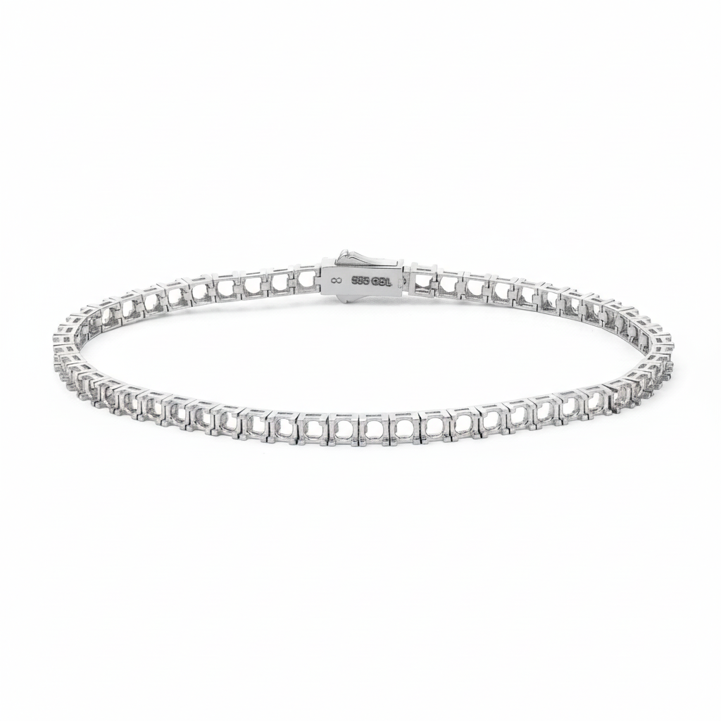 צמיד טניס לשיבוץ - שיניים מרובעות