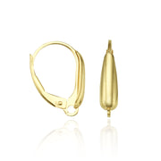 בסיס עגיל מונקלה של ברכת זהב מזהב צהוב 14 קראט עם מנוף אחורי רחב