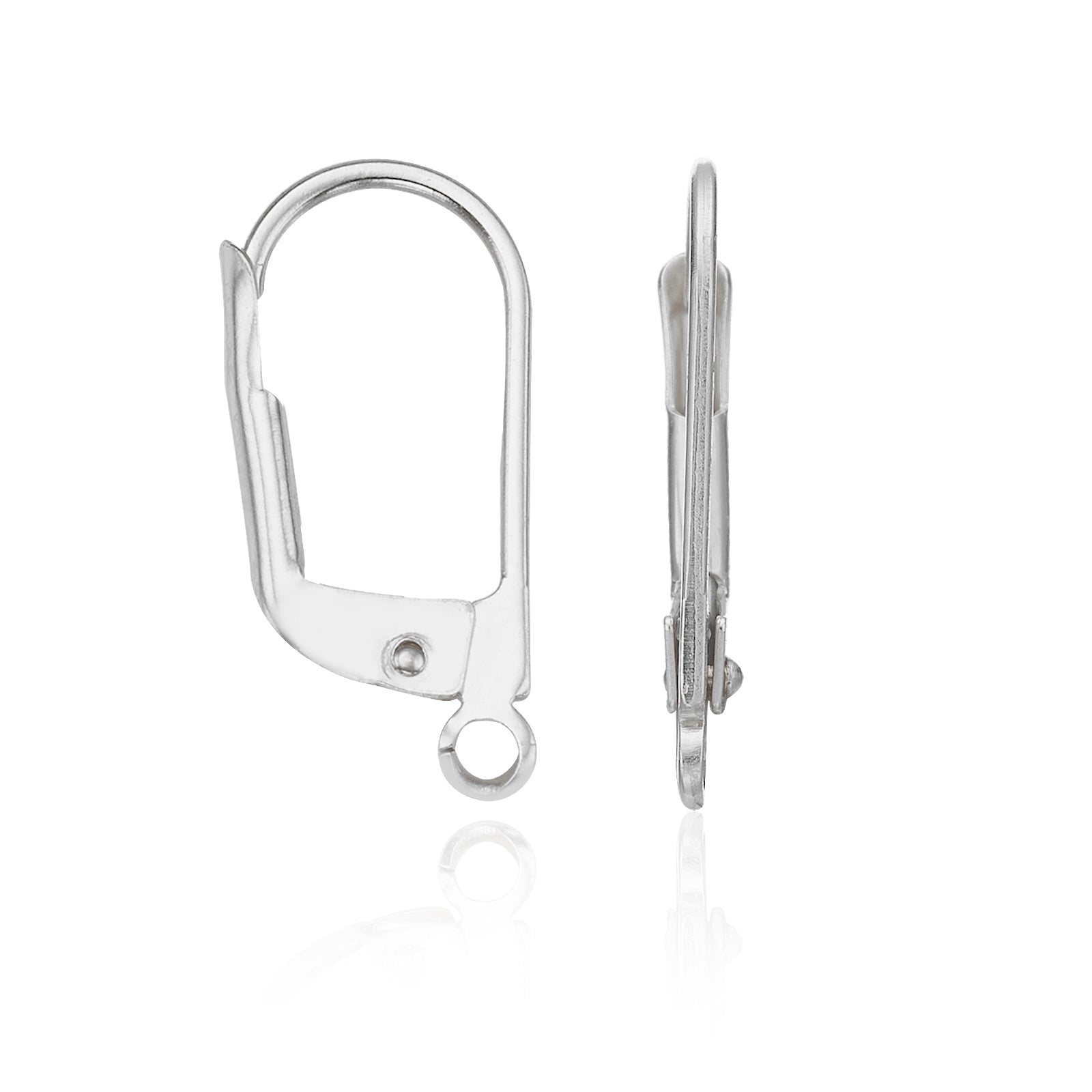 בסיס עגיל מנוף אחורי צר מזהב לבן 14 קראט - ברכת זהב