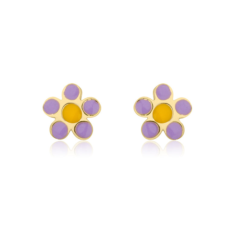 עגיל ילדות צמוד פרח איריס