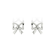 עגיל ילדות צמוד פפיון עדין לבן