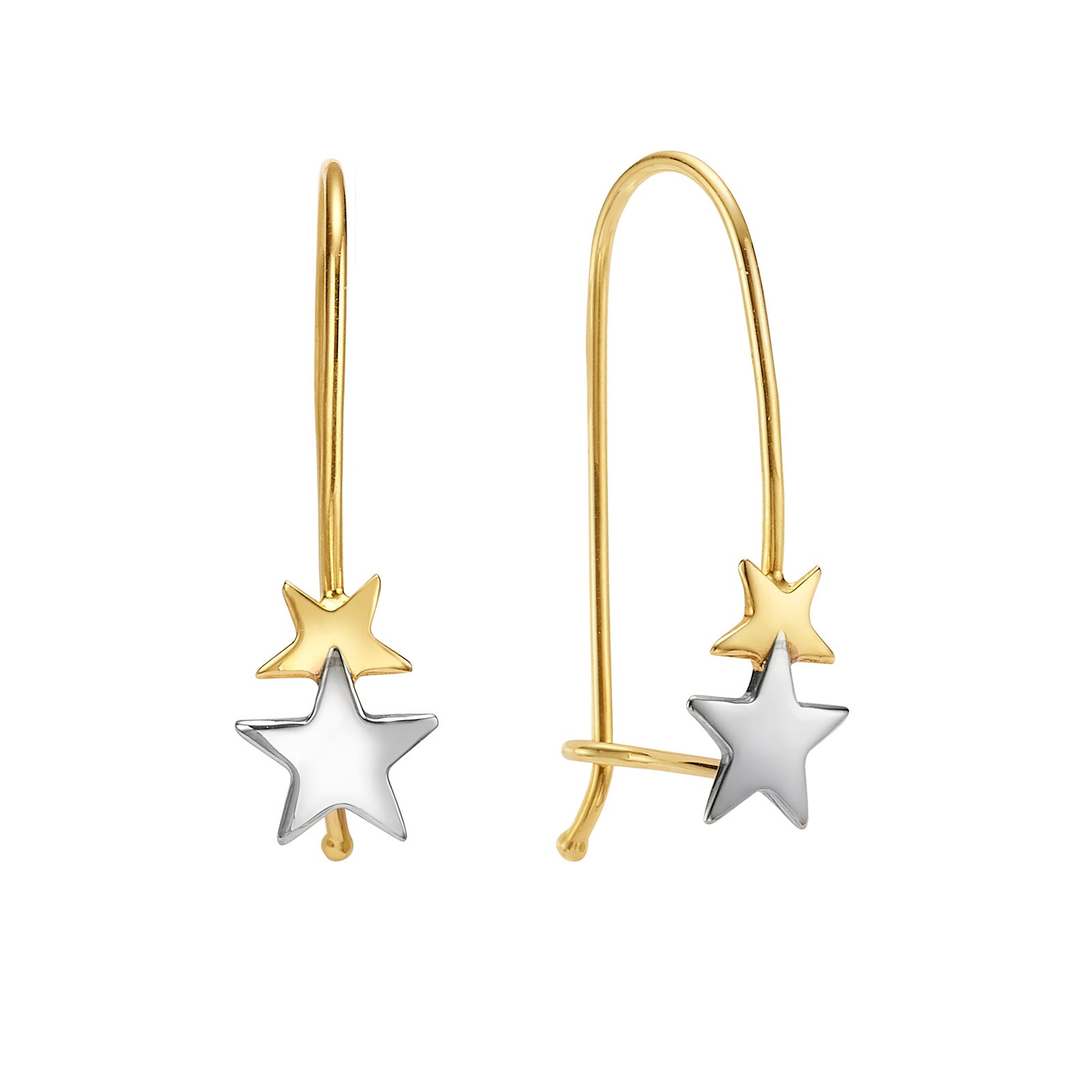 עגיל ילדות תלוי כוכב בשני צבעים