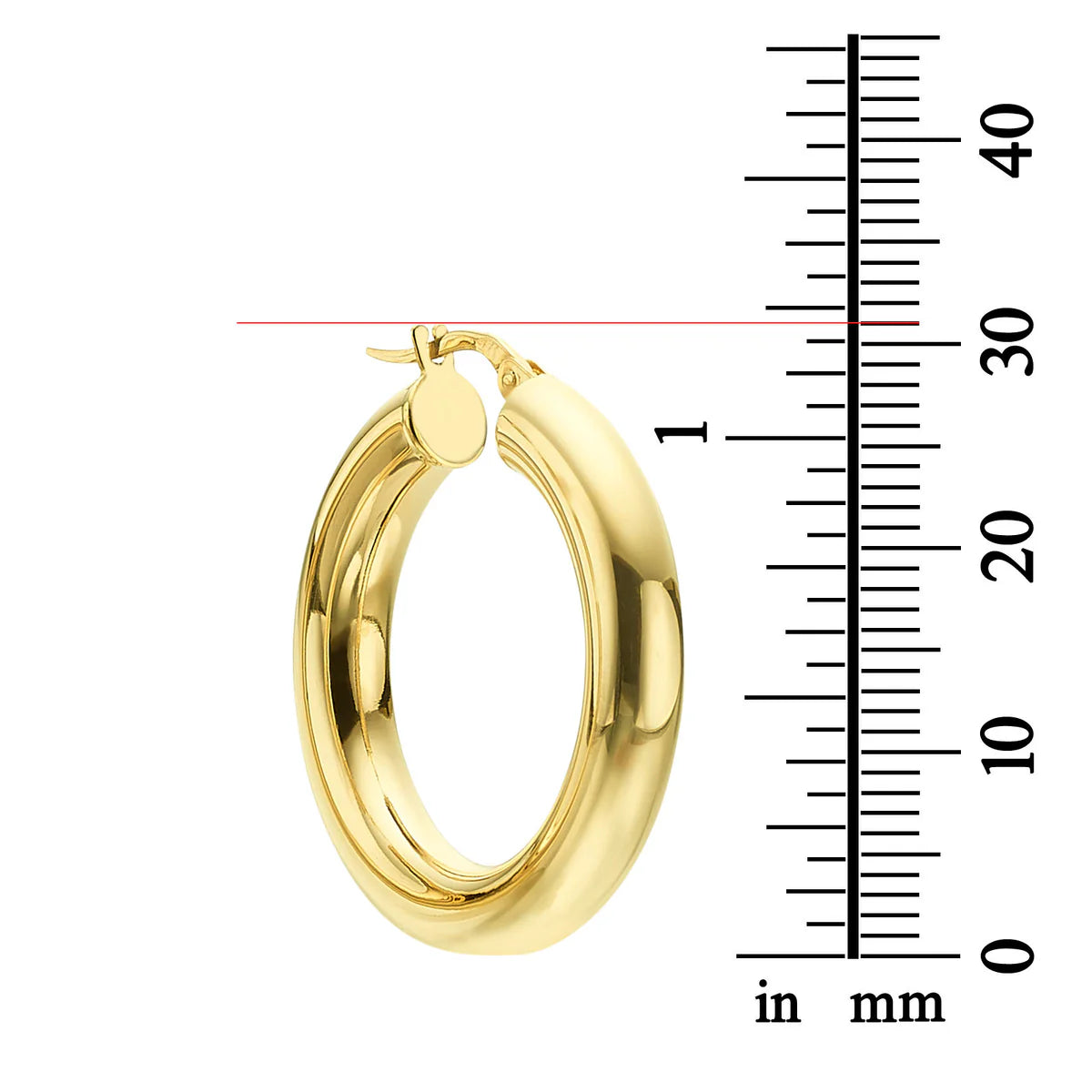 עגילי חישוק מנוף - עובי 5 - קוטר חיצוני 30