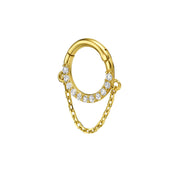 פירסינג חישוק אבנים ושרשרת