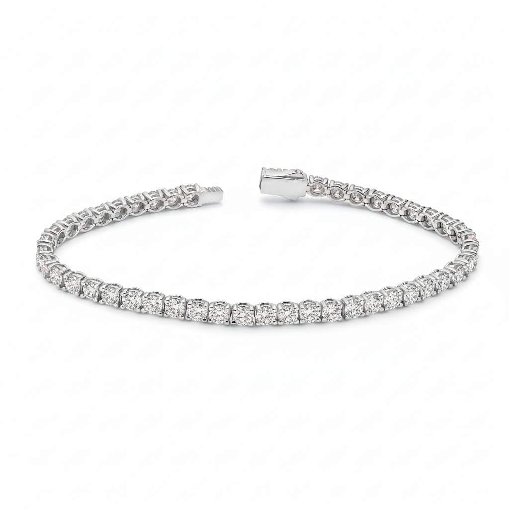 צמיד טניס משובץ יהלומי מעבדה - עגולים