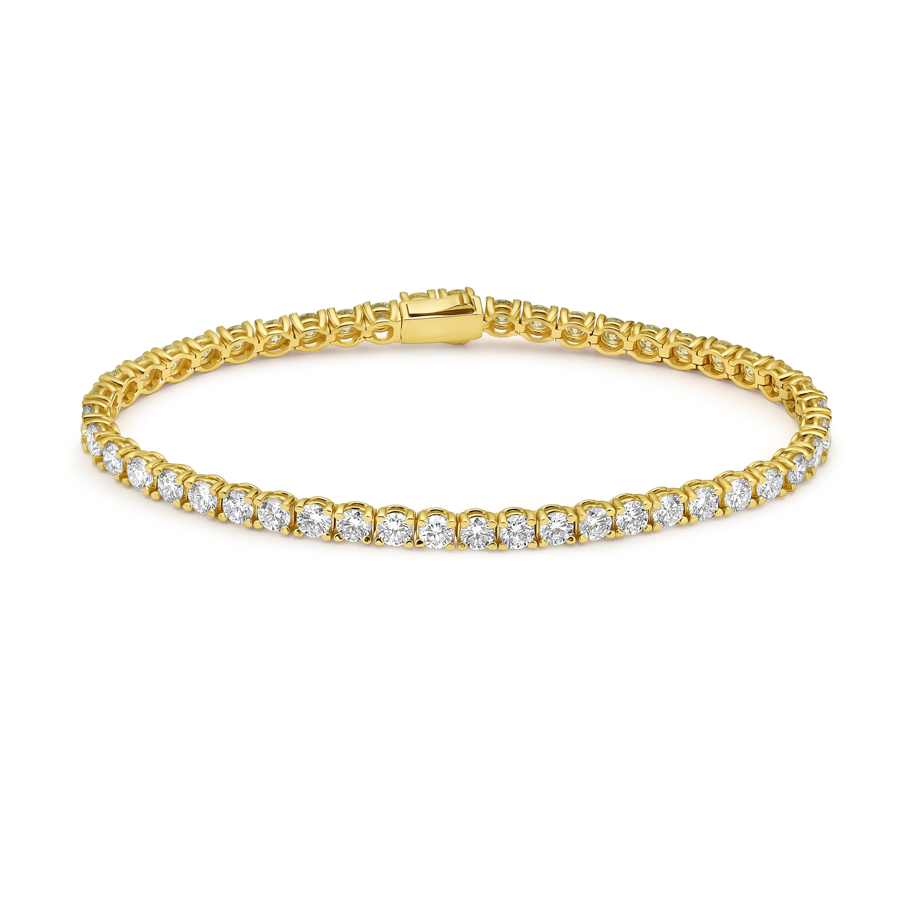 צמיד טניס משובץ יהלומי מעבדה - עגולים