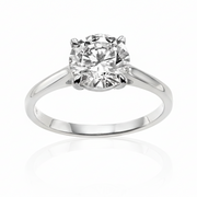 טבעת סוליטר משובצת יהלום מעבדה - עגול