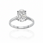 טבעת סוליטר משובצת יהלום מעבדה - אובל