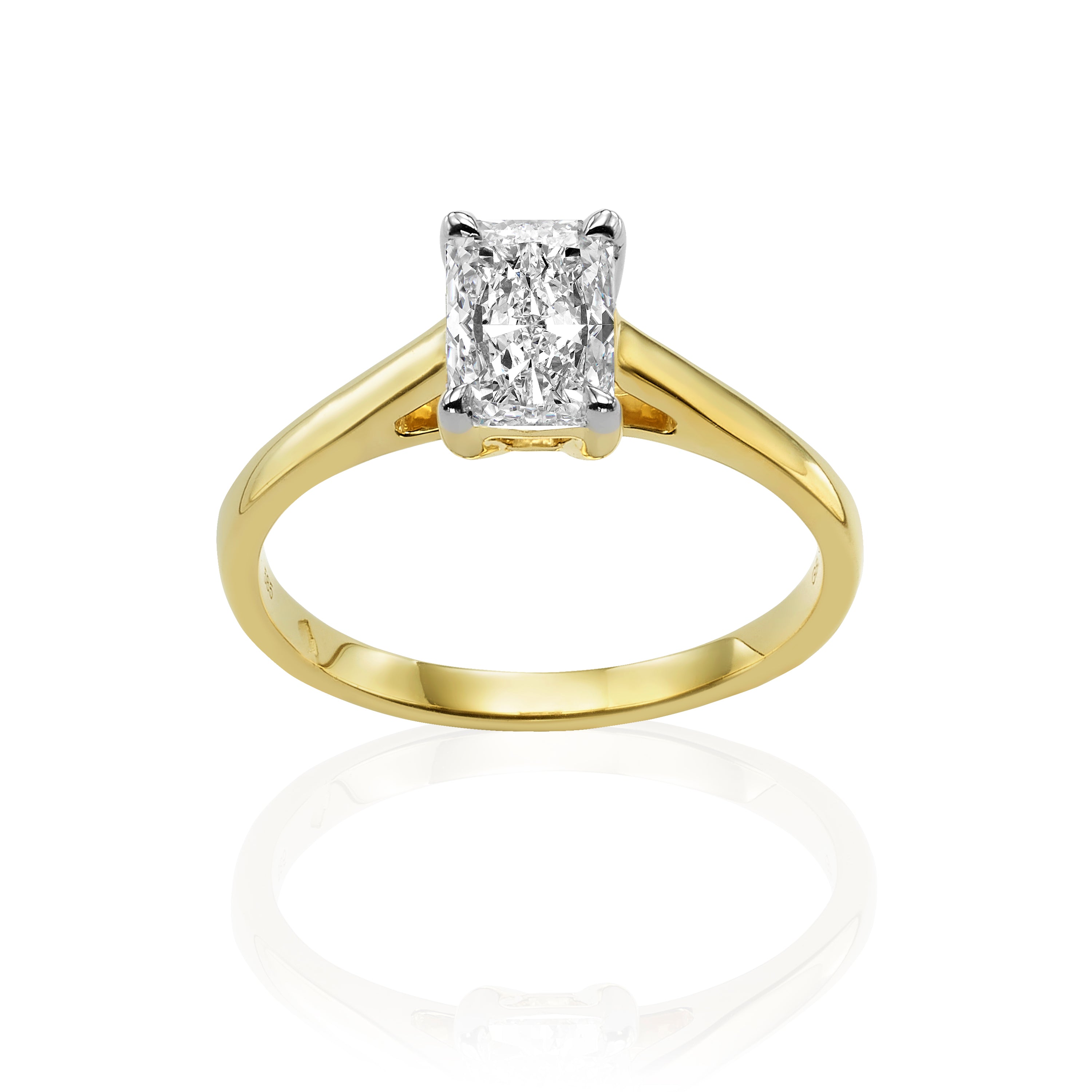 טבעת סוליטר משובצת יהלום מעבדה - רדיאנט