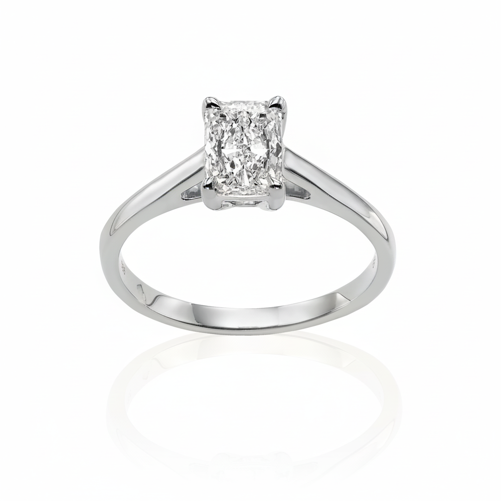 טבעת סוליטר משובצת יהלום מעבדה - רדיאנט