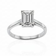 טבעת סוליטר משובצת יהלום מעבדה - אמרלד