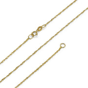 שרשרת סינגפור חצויה זהב 14K